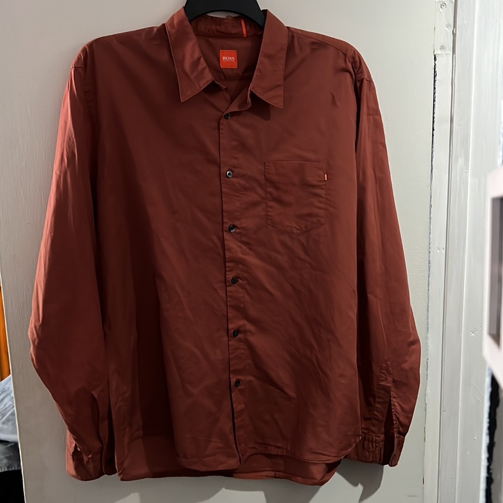 Hugo Boss Rust Button-Up Shirt